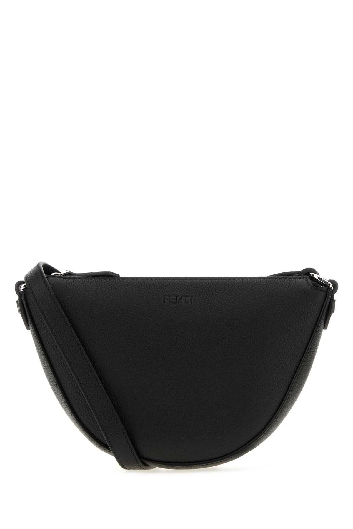 Fendi Men Black Leather Mini Fendi Melon Crossbody Bag - 1