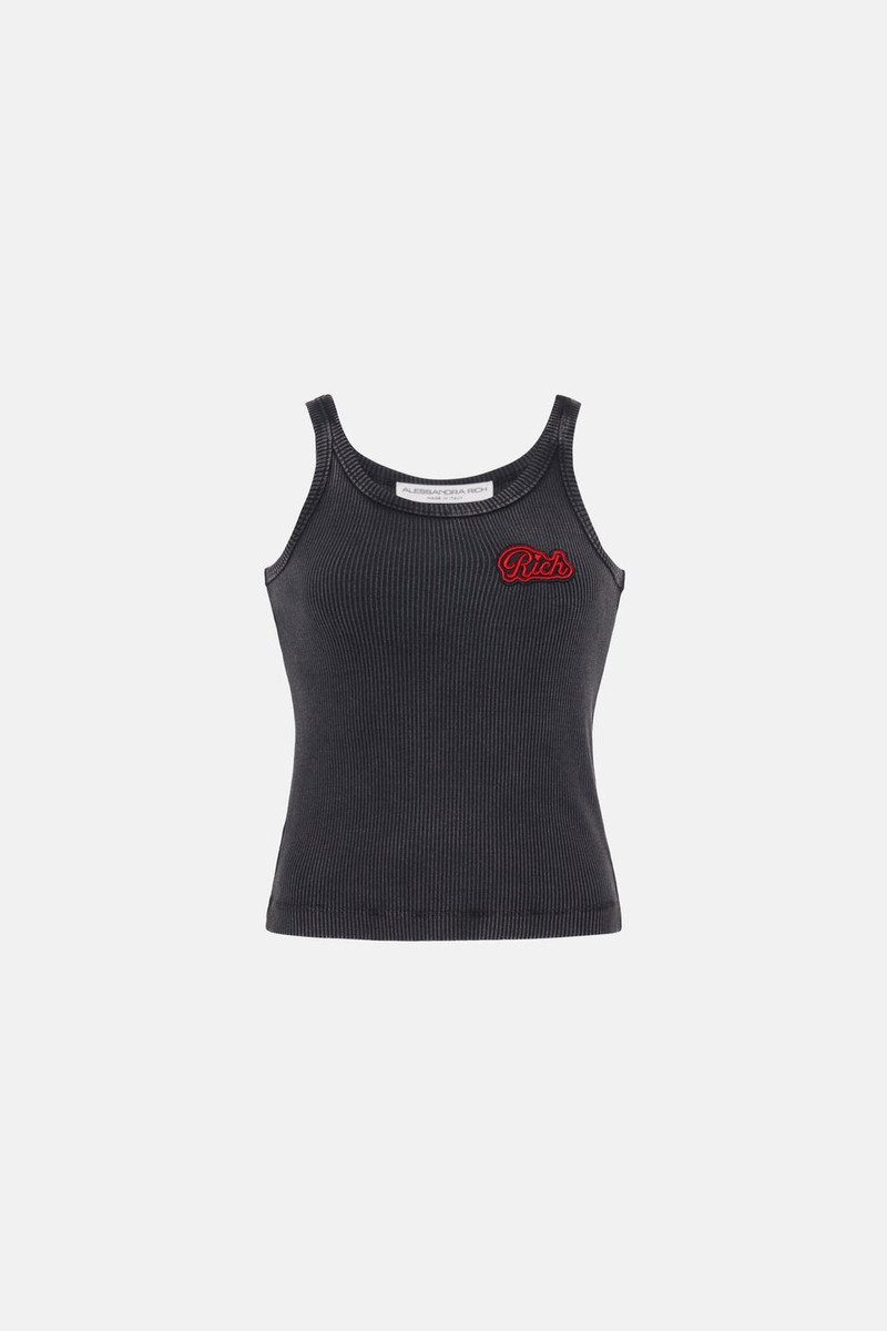 RIBBED JERSEY TANK TOP WITH PATCH 1