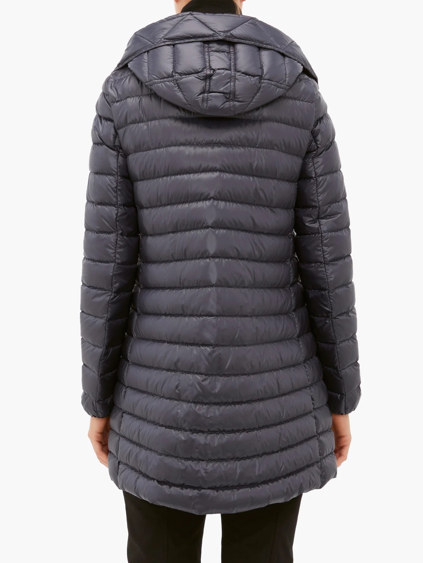 Logo-appliqué quilted-down hooded coat - 6