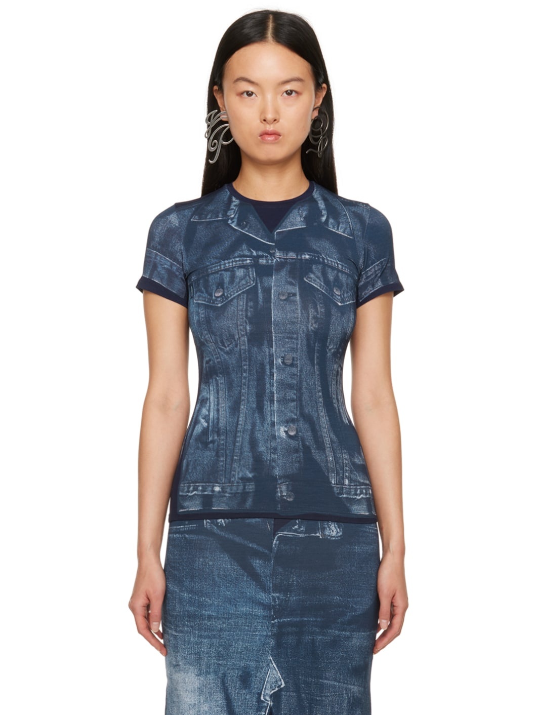 Blue Trompe L'œil T-Shirt - 1
