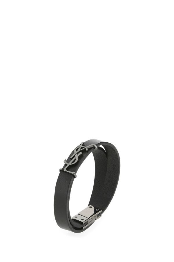 Black leather bracelet - 3
