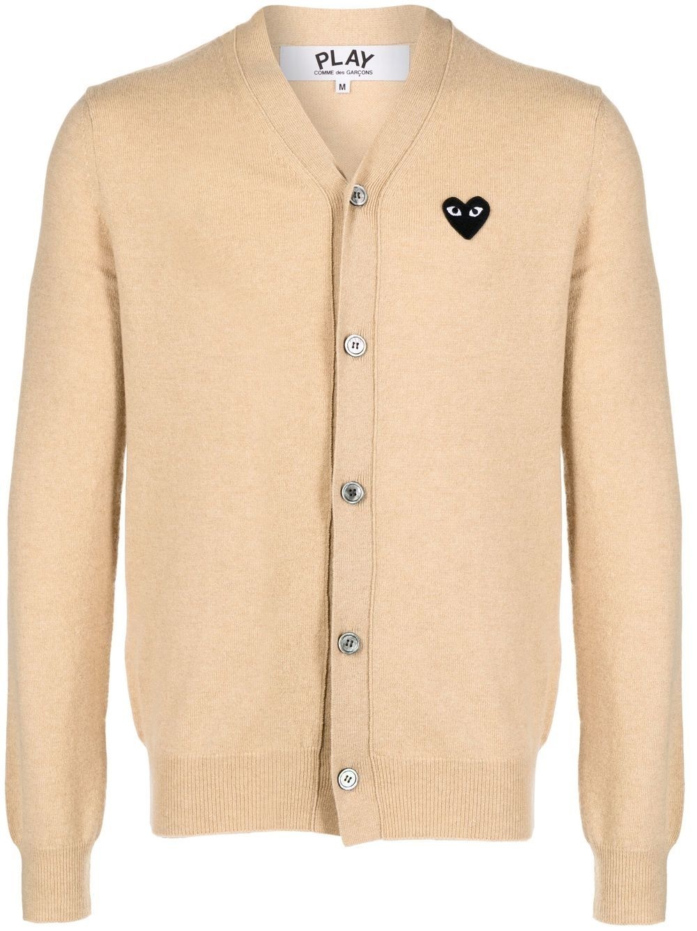 heart logo patch cardigan - 1