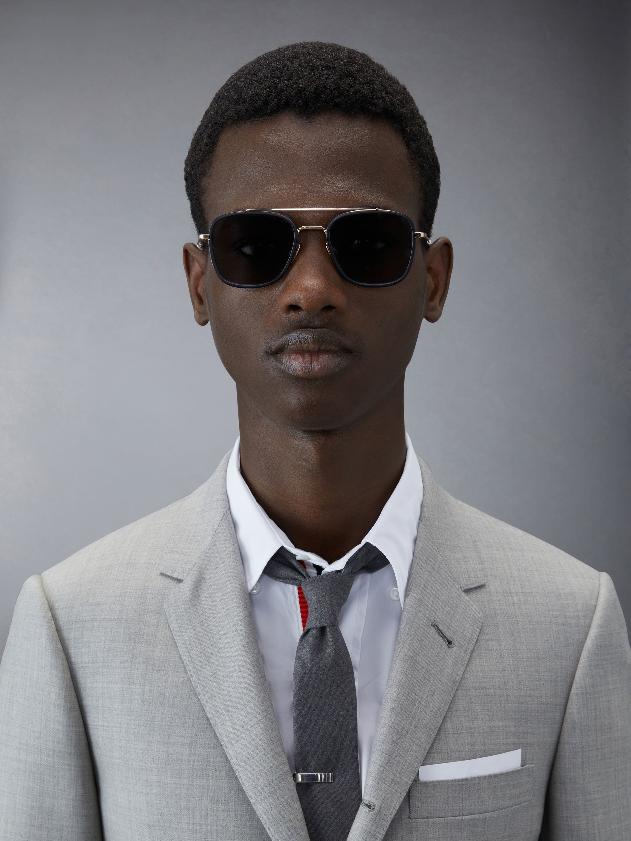 RECTANGULAR AVIATOR SUNGLASSES IN ACETATE AND TITANIUM - 2