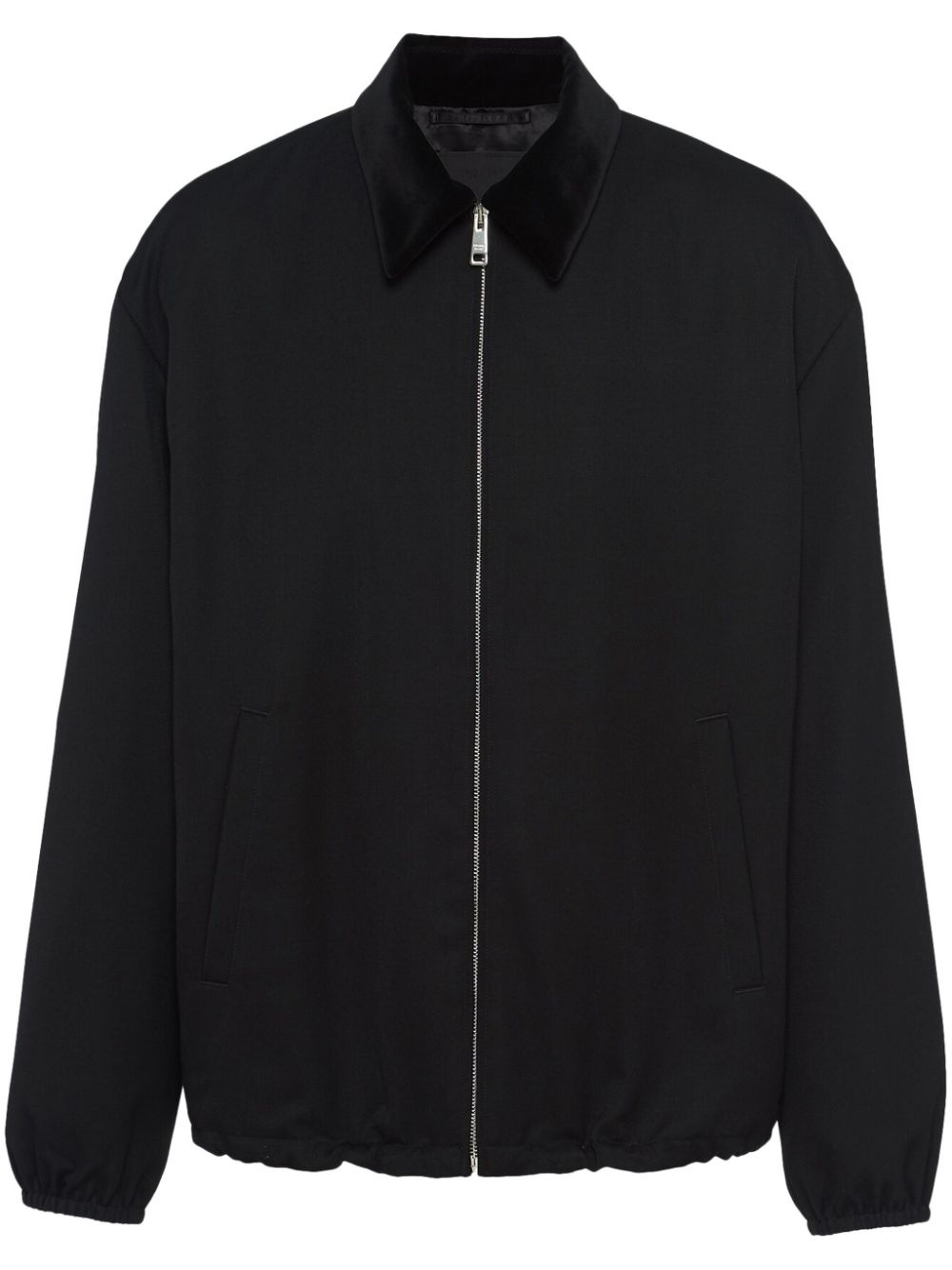 velvet-collar wool jacket - 1