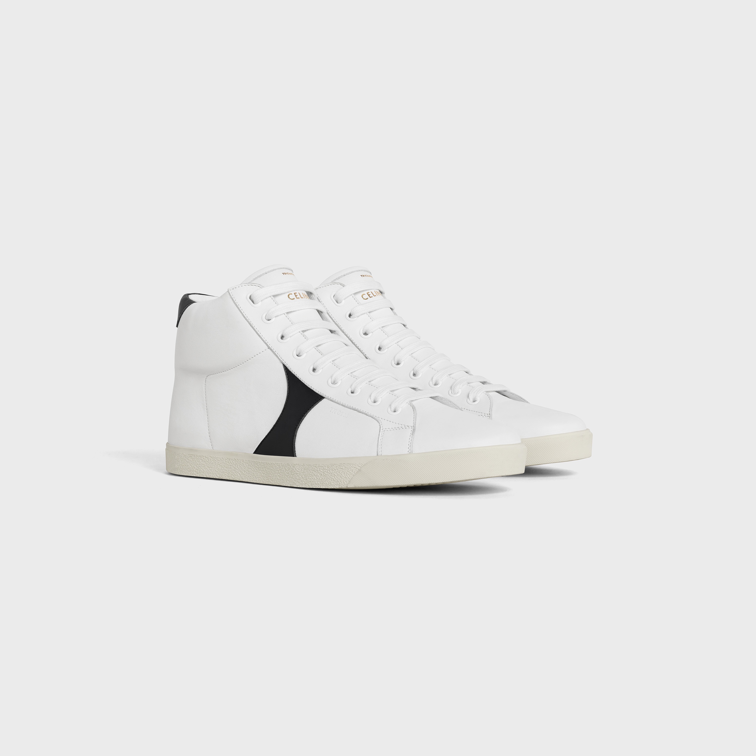 CELINE TRIOMPHE MID LACE UP SNEAKER IN CALFSKIN - 2