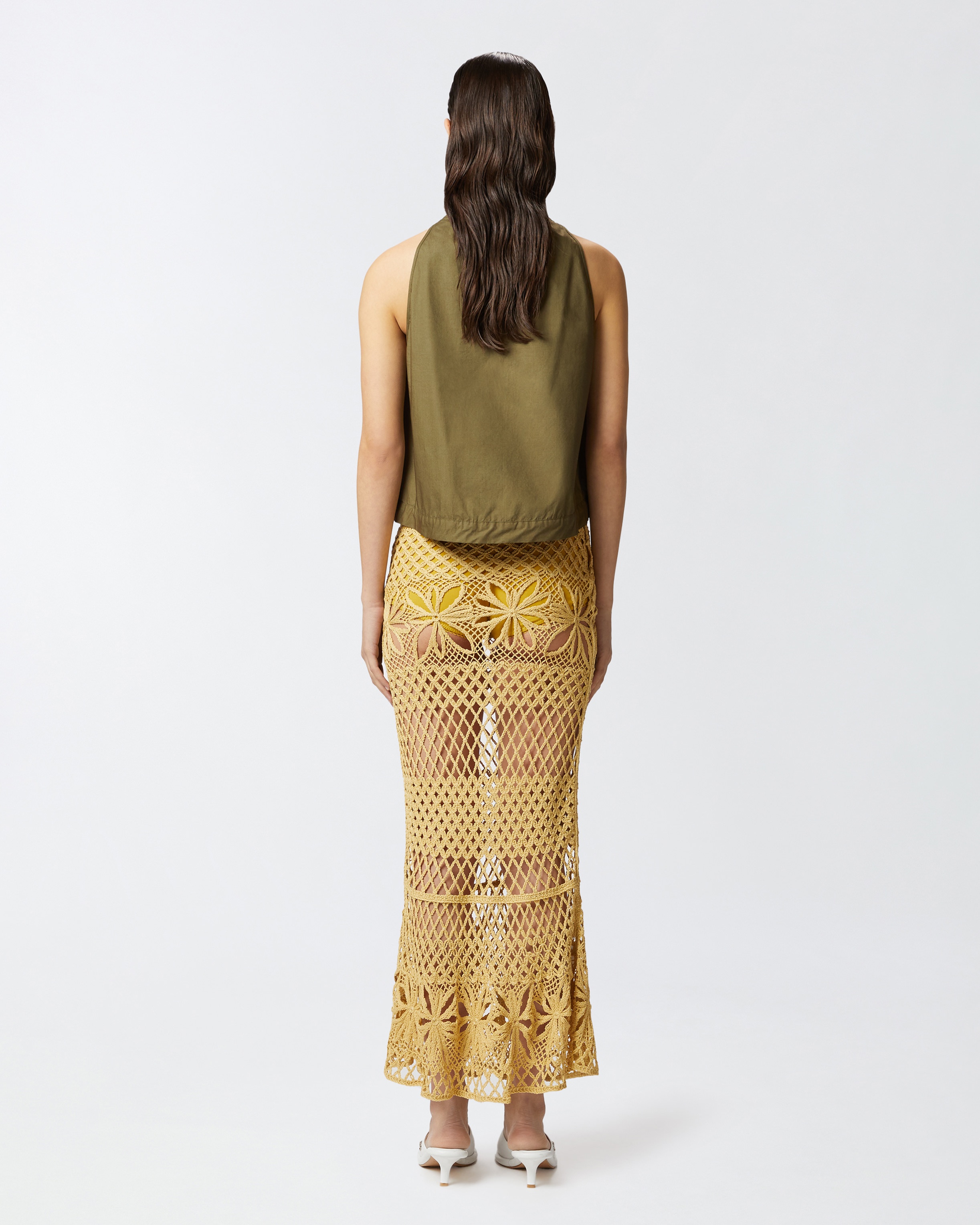 FANCY CROCHET-EFFECT LONG SKIRT - 4