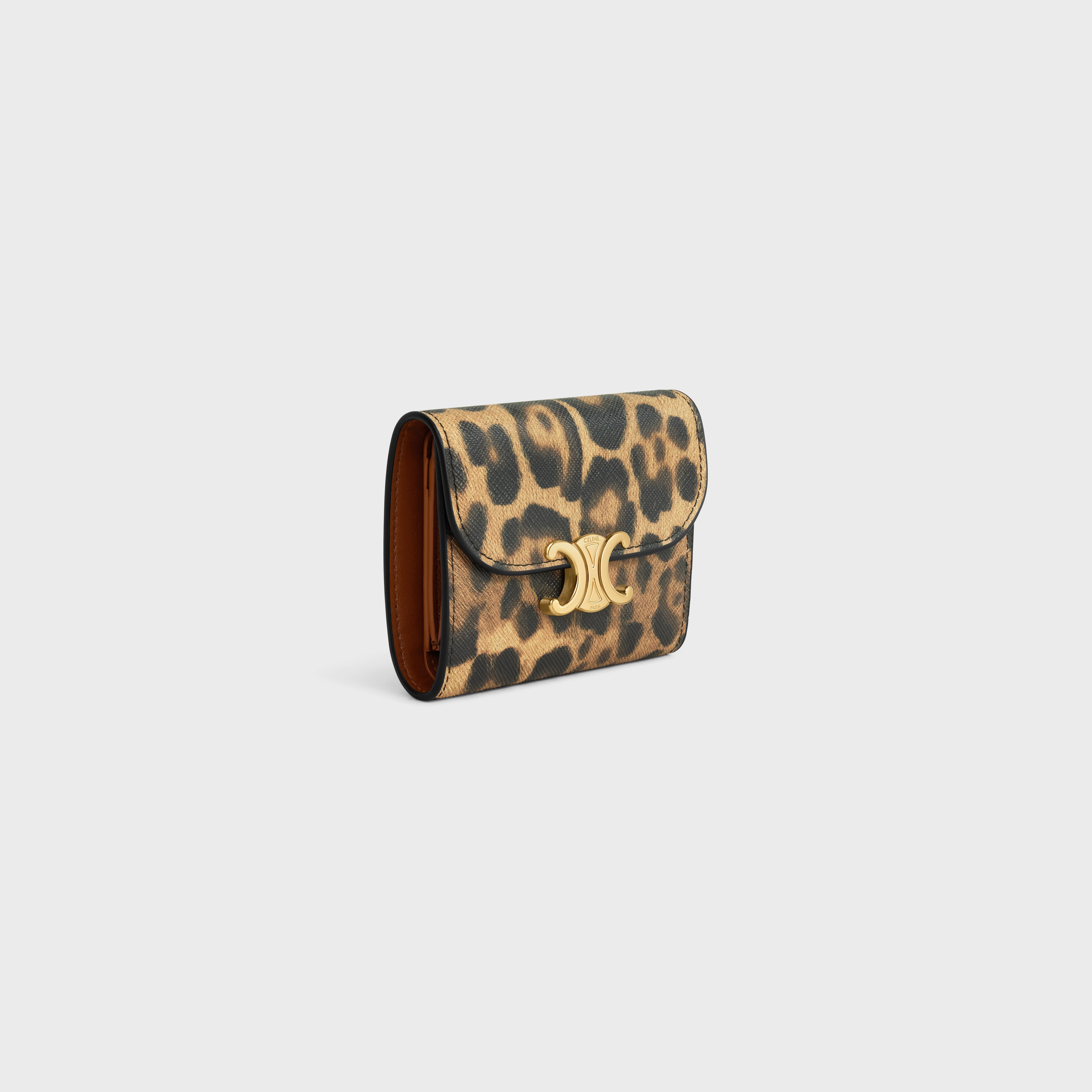 Small Wallet TRIOMPHE in CELINE CANVAS WITH LEOPARD PRINT - 2