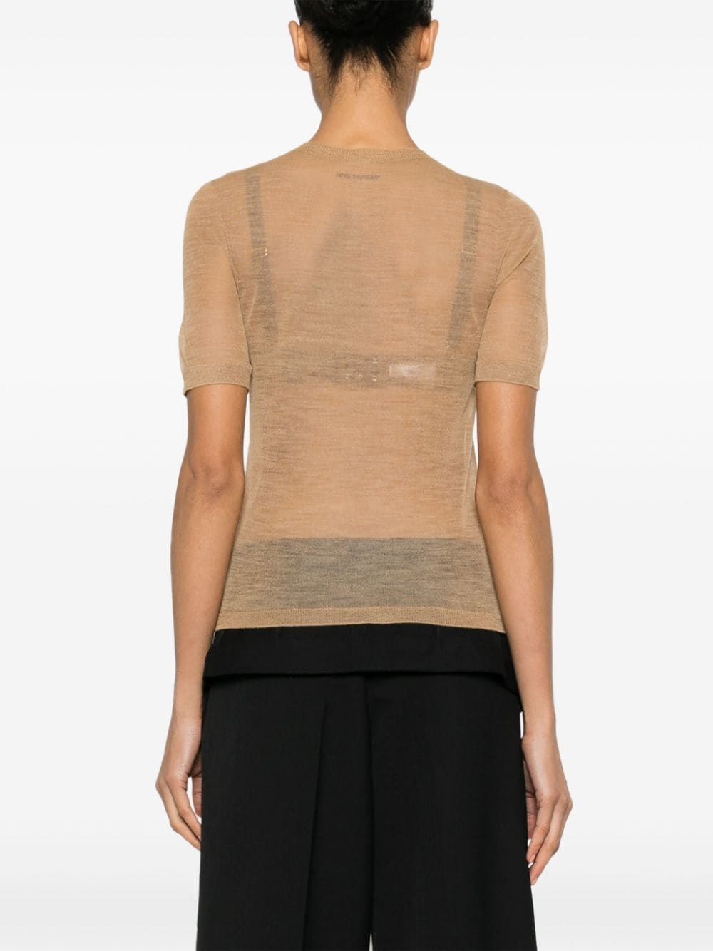 semi-sheer cheesecloth T-shirt - 4