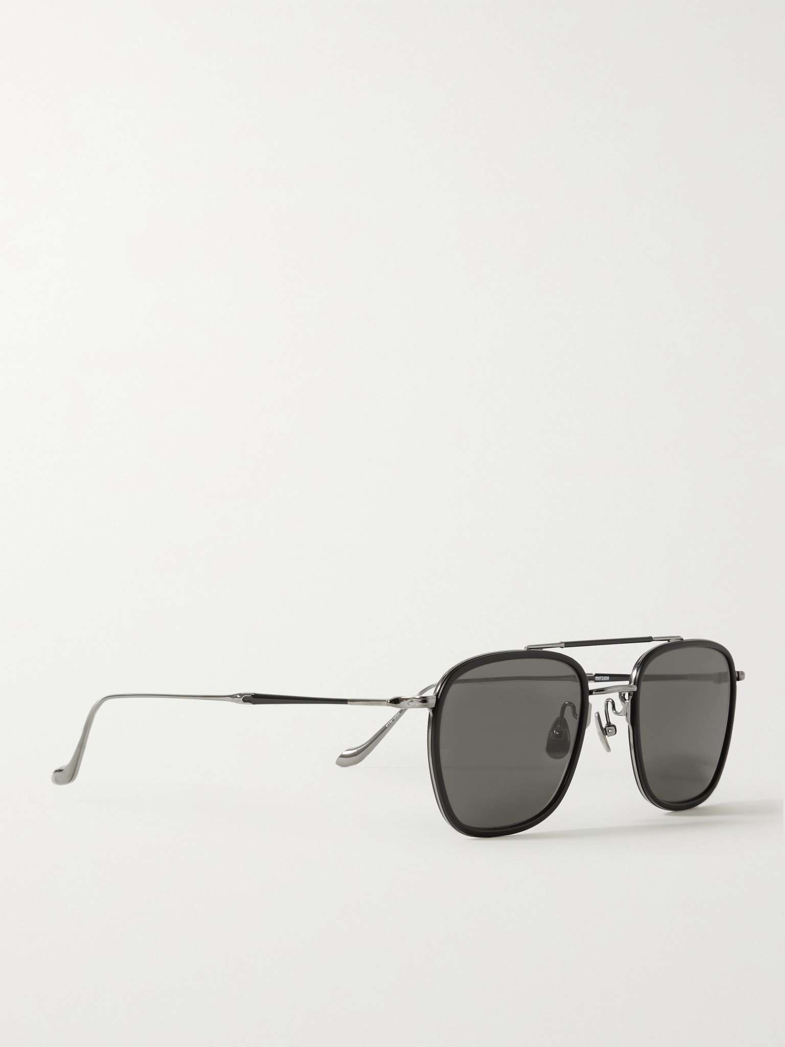 Aviator-Style Ruthenium and Acetate Sunglasses - 3