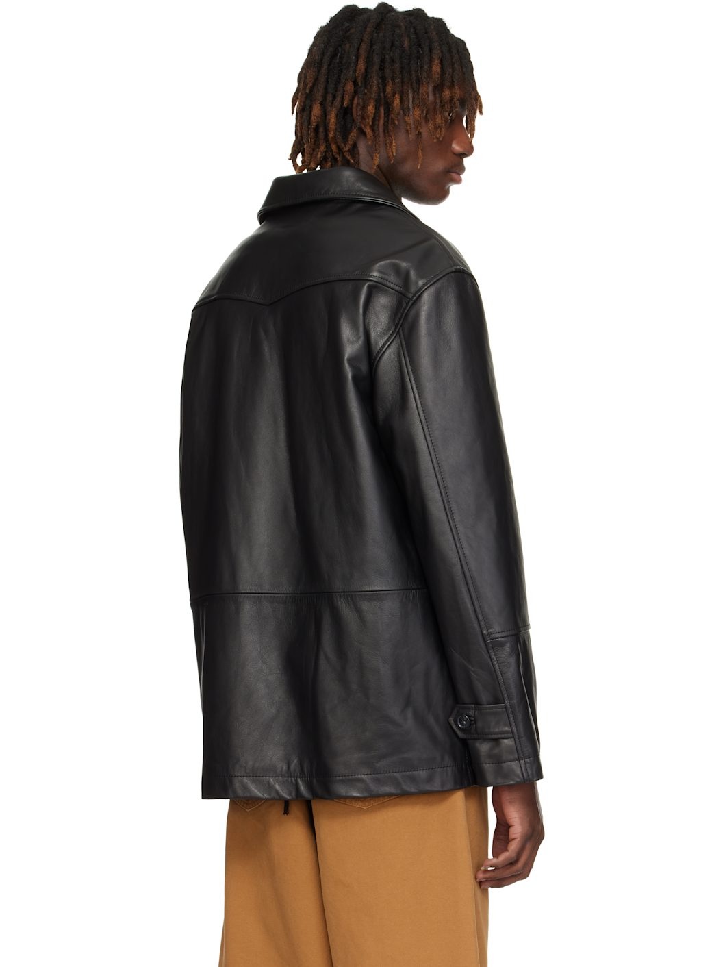 【関税＆送料込み】Mm6 Maison Margiela Black Leather Jacket MM6 Maison Margiela Leather Jacket | Black | FARFETCH