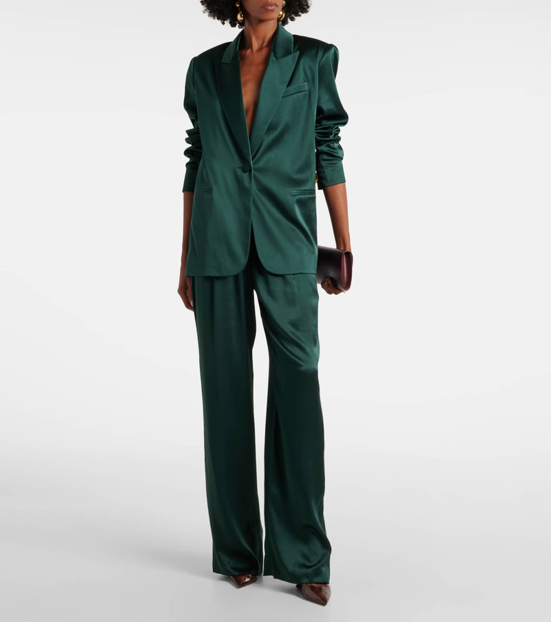 THE SEI Pleated silk charmeuse wide-leg pants outlook