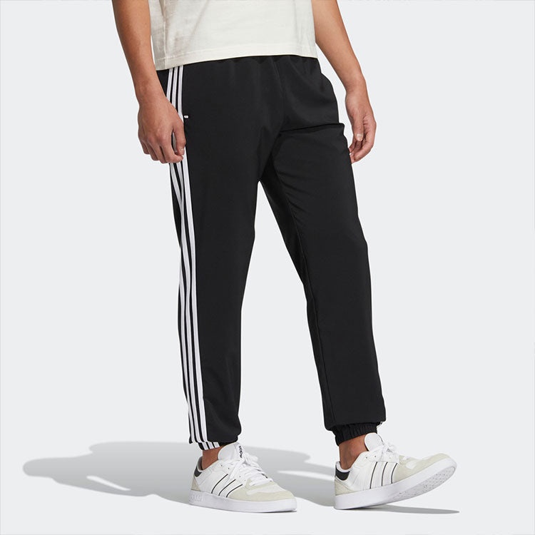 Men's adidas neo Casual Woven Bundle Feet Contrasting Colors Stripe Sports Pants/Trousers/Joggers Bl - 3