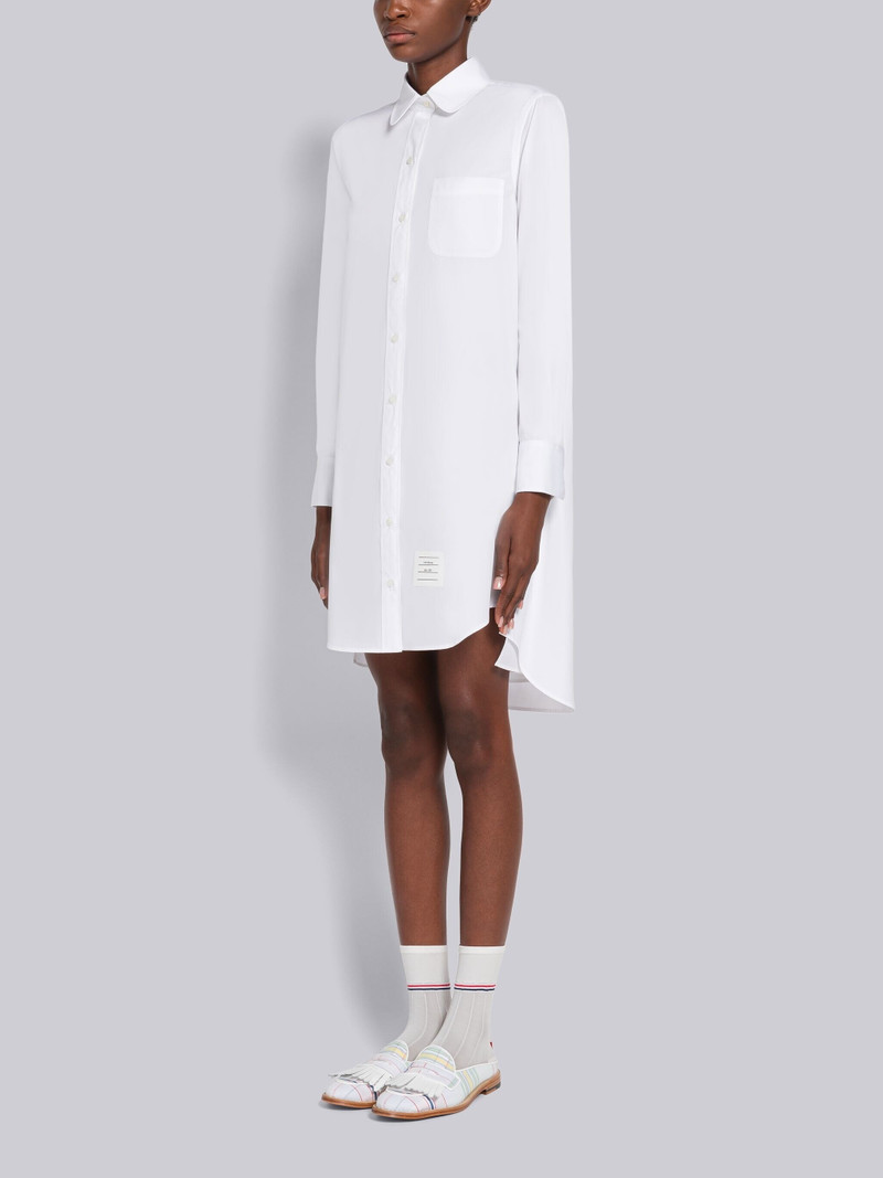 Thom Browne Solid Poplin Pleated Back Mini Shirtdress outlook