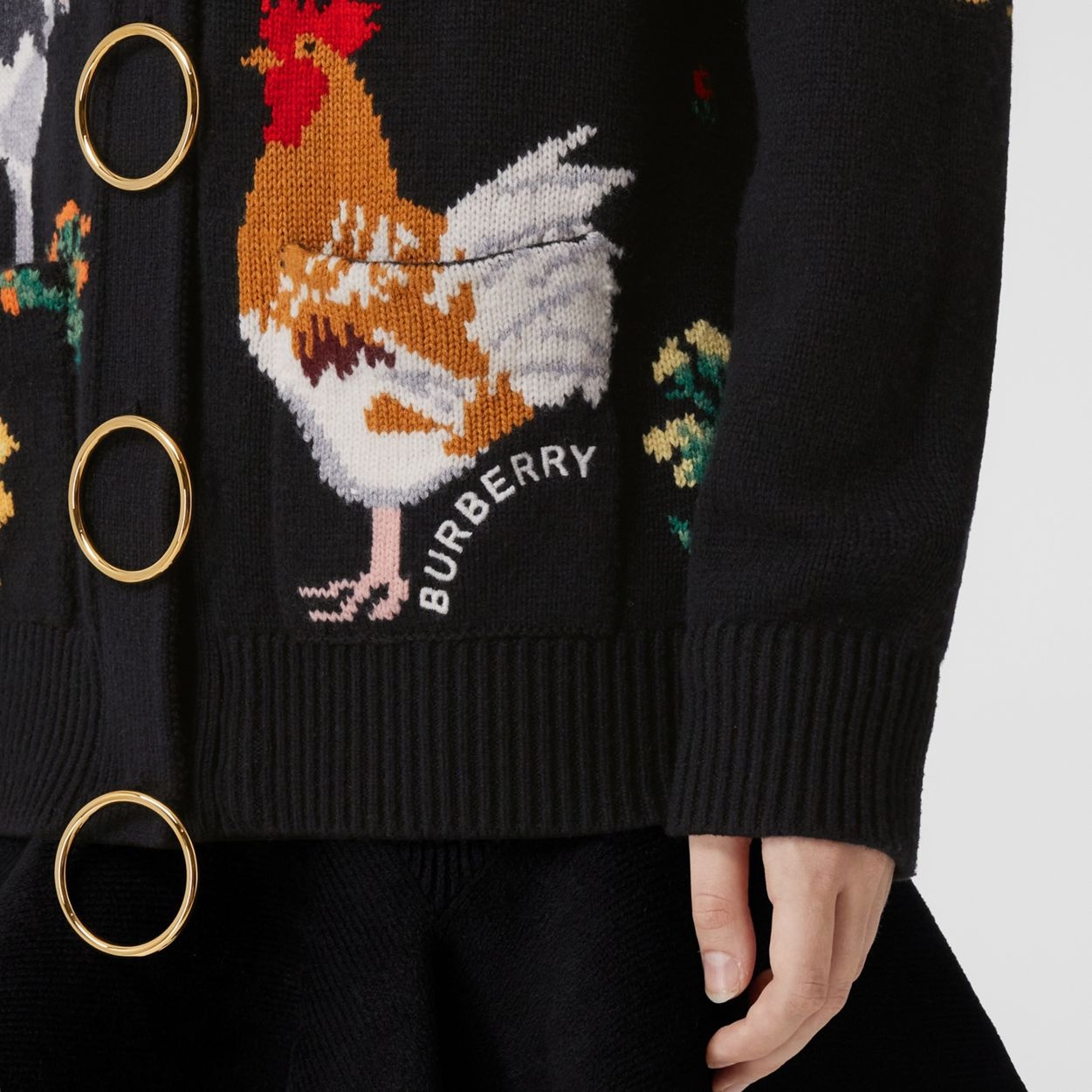 Animal Intarsia Wool Cashmere Cardigan - 5