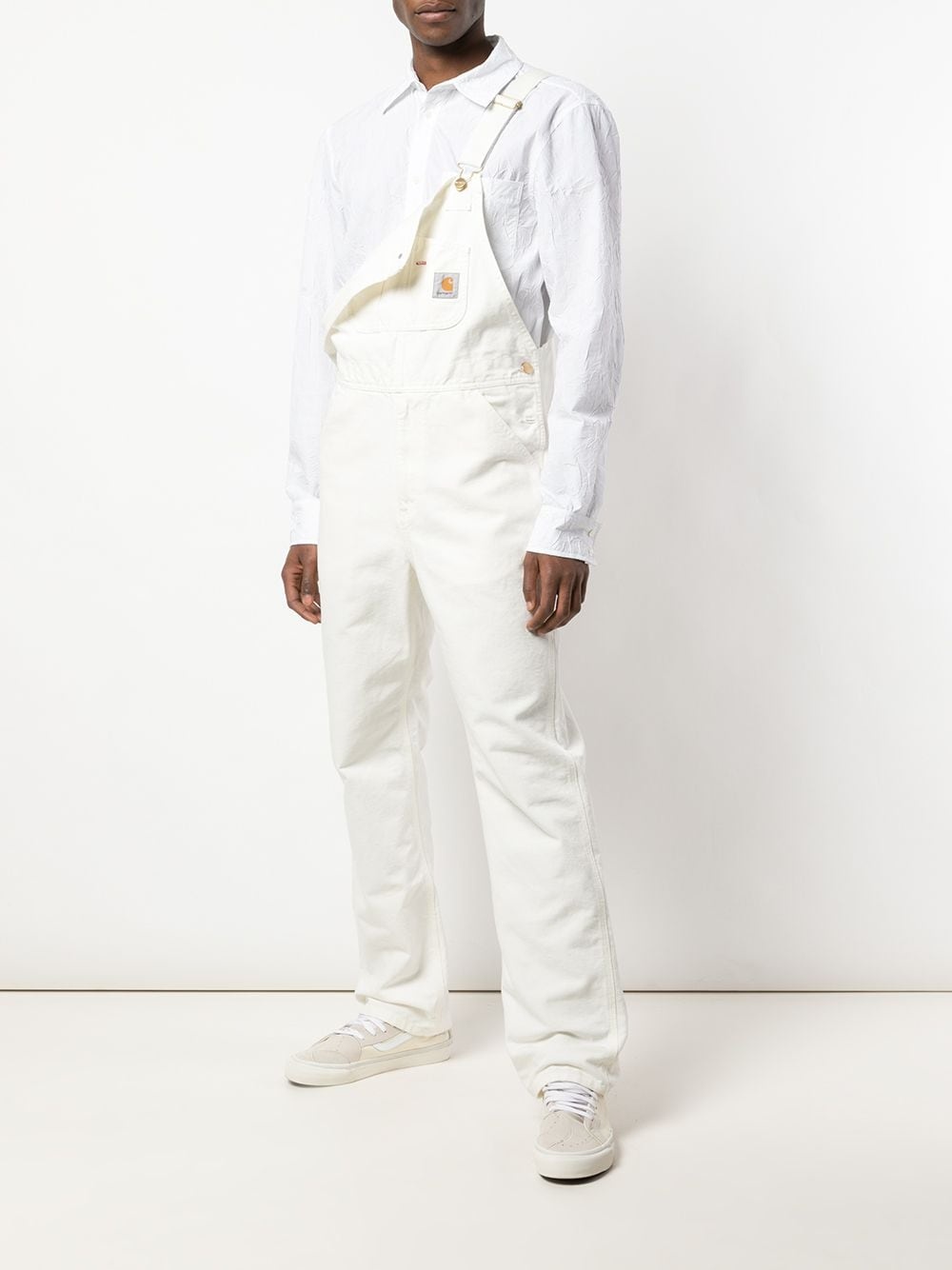 straight-leg denim overalls - 2