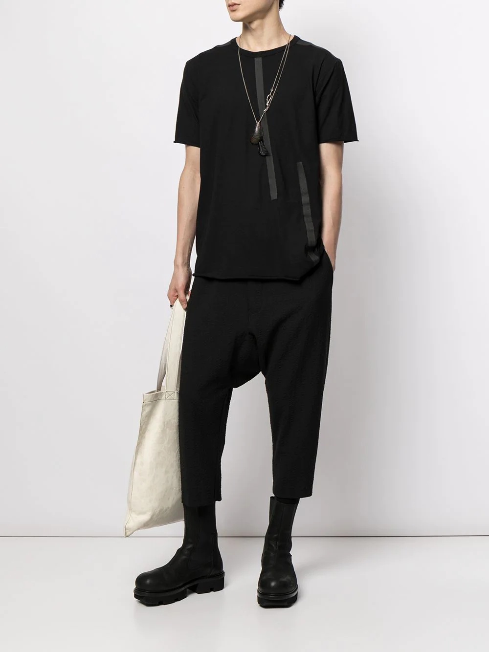 tape-detail short-sleeved T-shirt - 2
