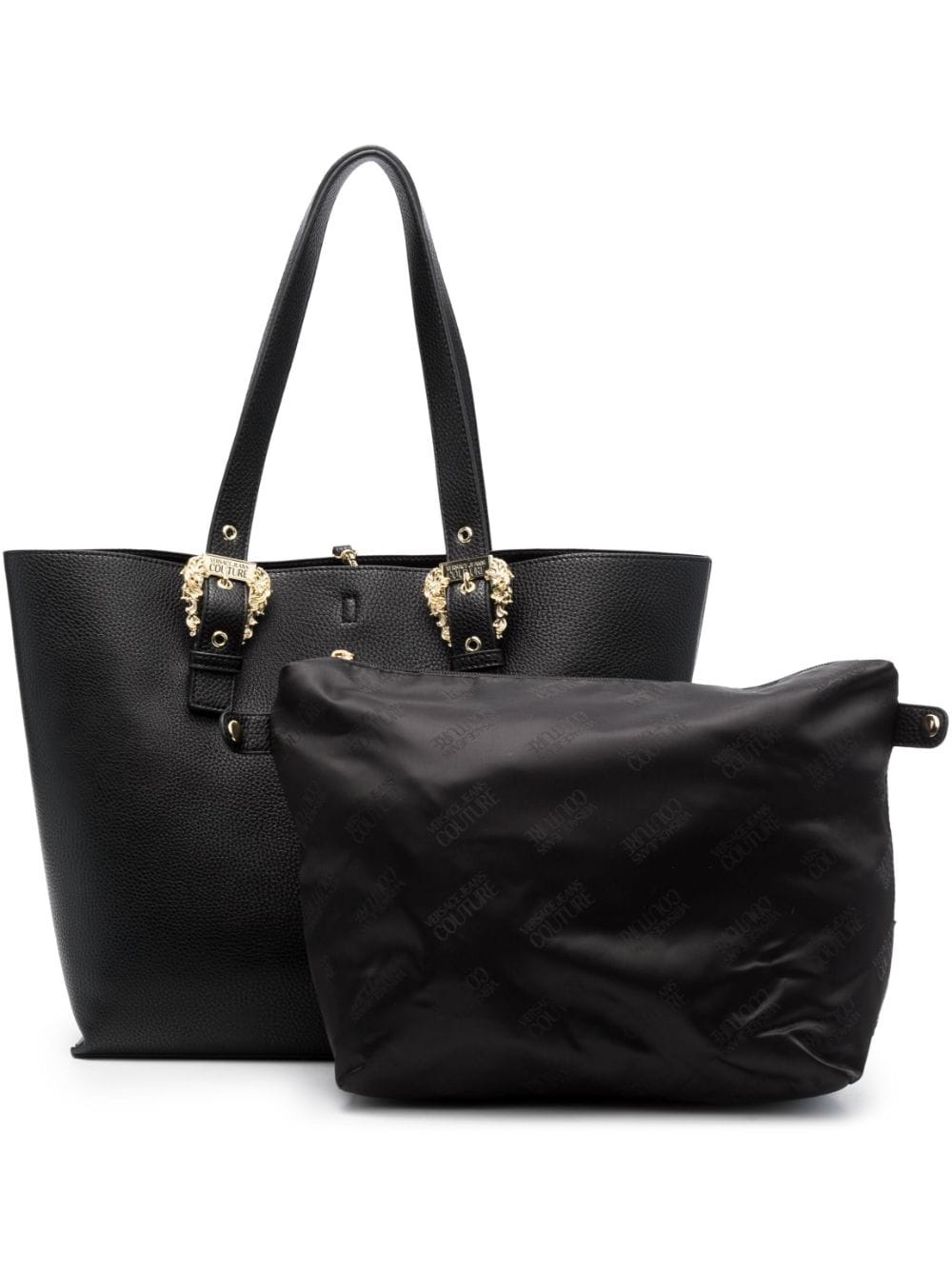 logo-buckle faux-leather tote bag - 1