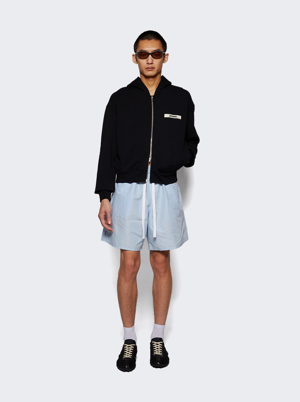 Gros Grain Zip Hoodie Black - 2