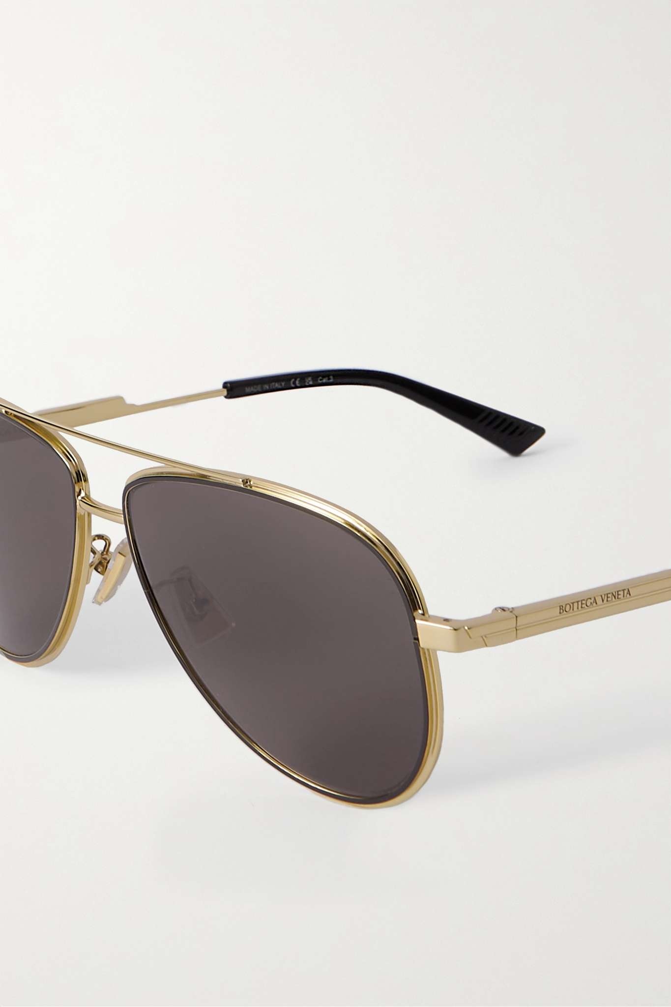 Aviator-style gold-tone sunglasses - 4