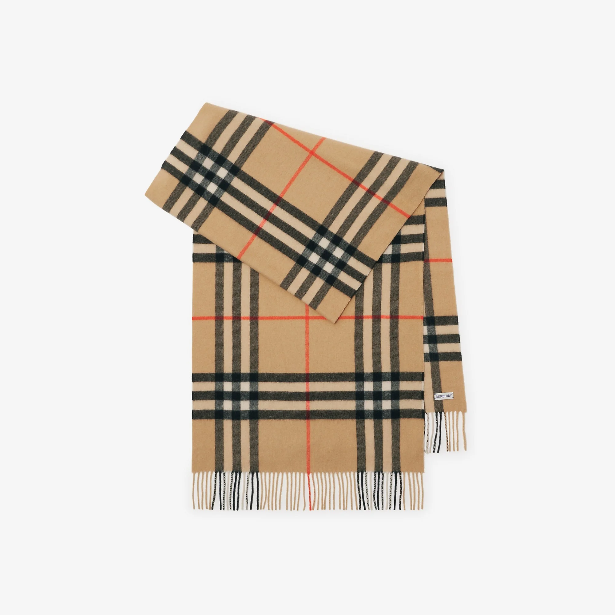 Wide Check Cashmere Scarf - 1