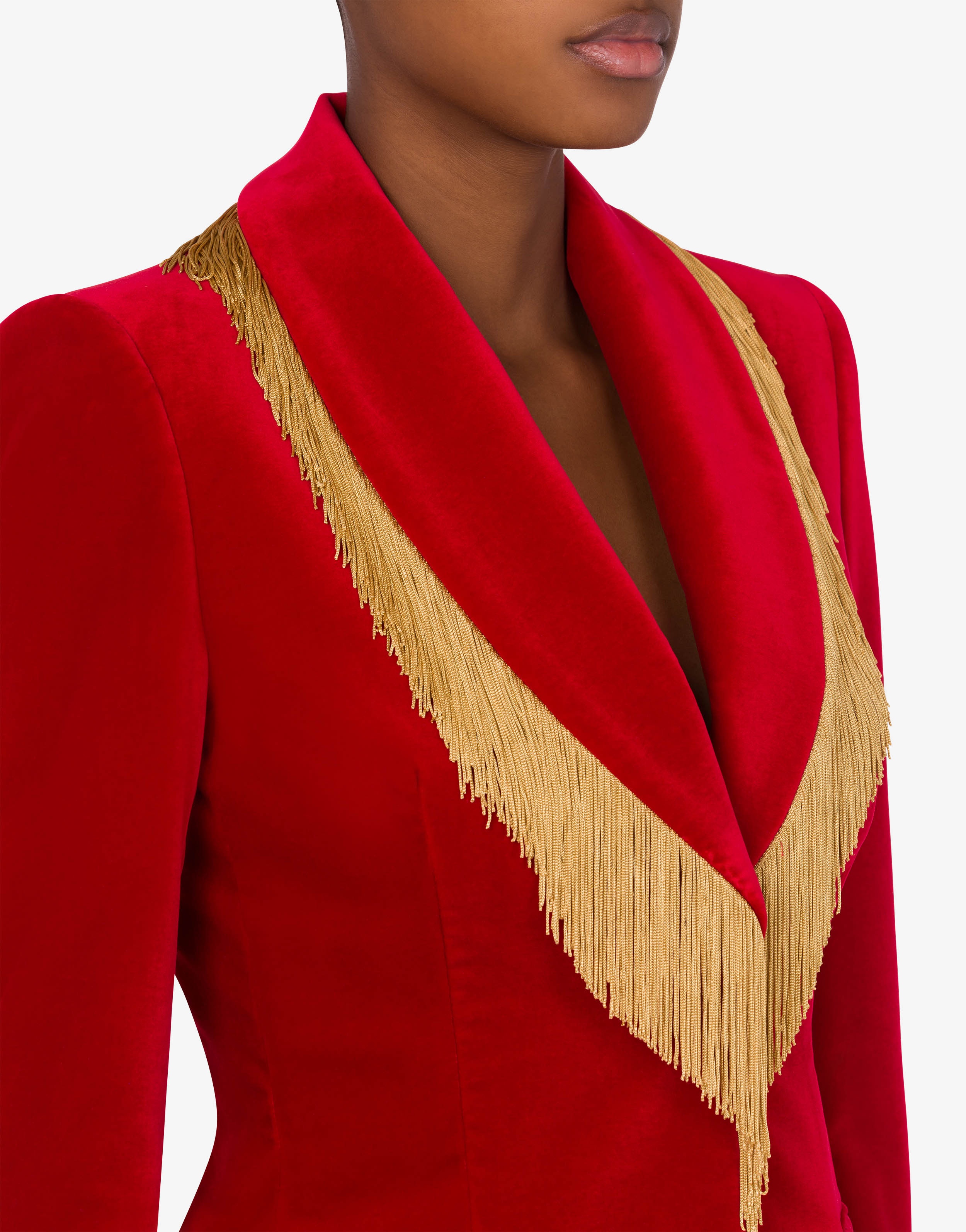 VELVET JACKET WITH FRINGING - 4