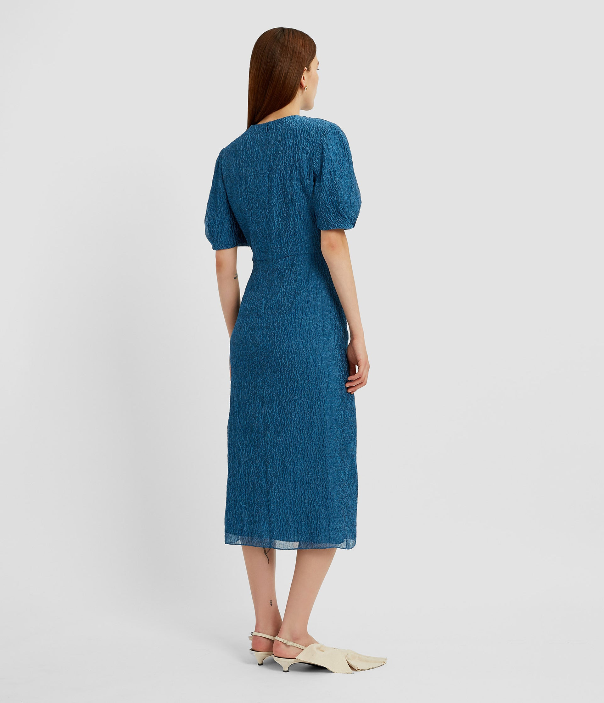 SHORT SLEEVE MIDI DRESS - 2