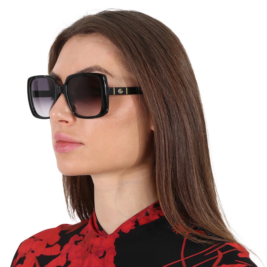 Gucci Grey Gradient Square Ladies Sunglasses GG0632S 001 56 - 2