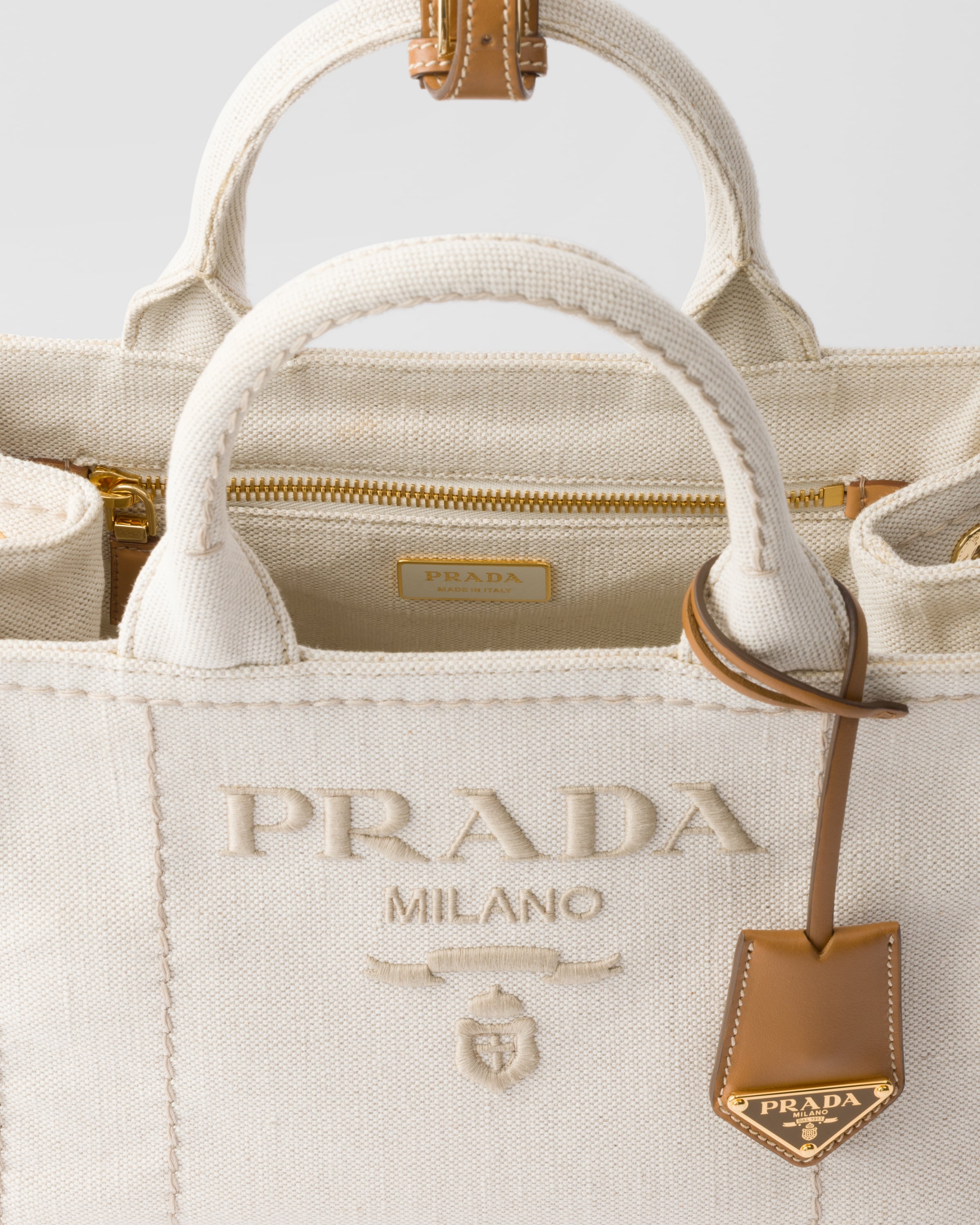 Small linen blend handbag - 5