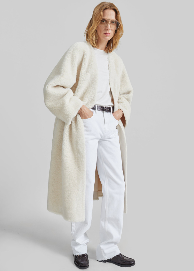 Livigno Faux Shearling Coat - Ivory 5