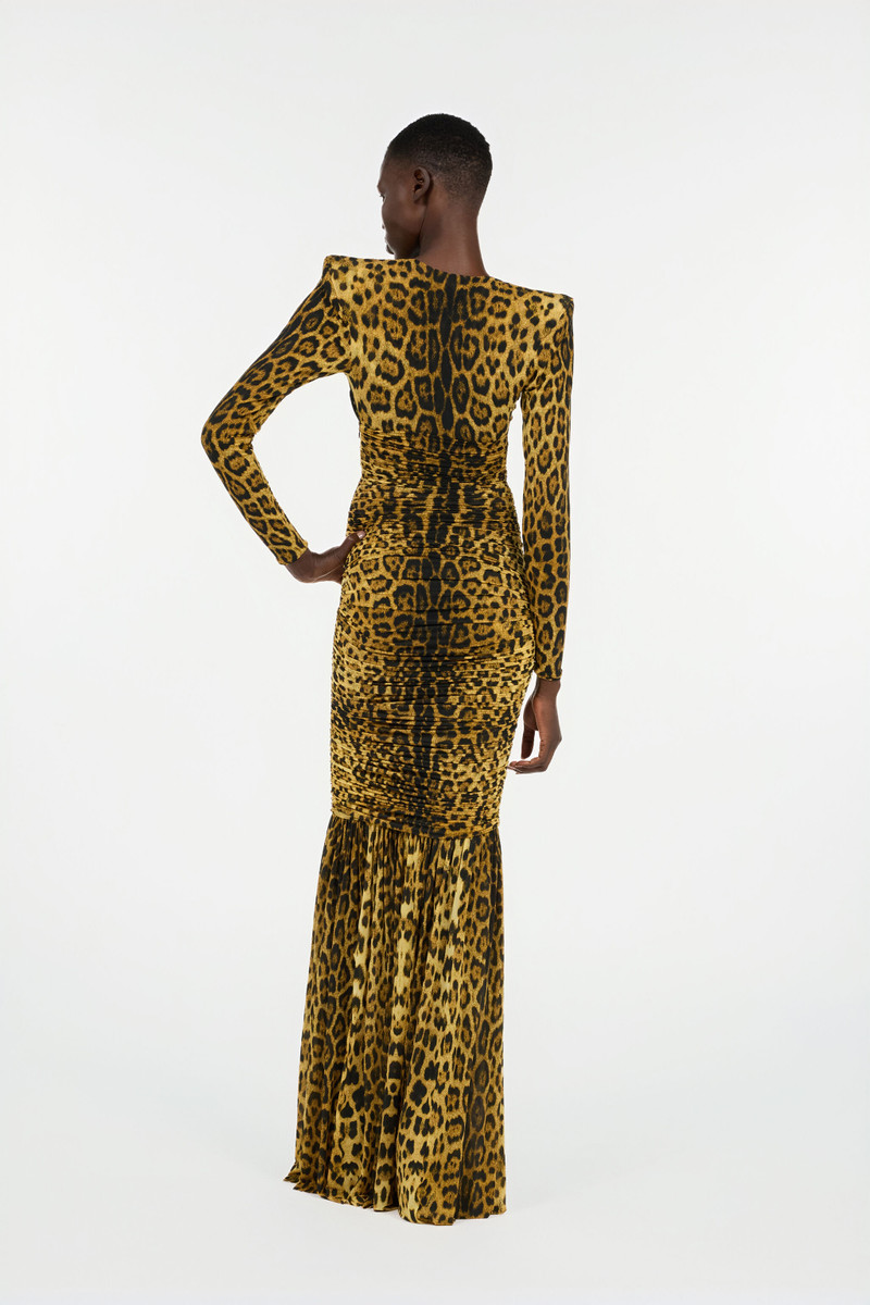 Long Dress With Jaguar Skin Print 4