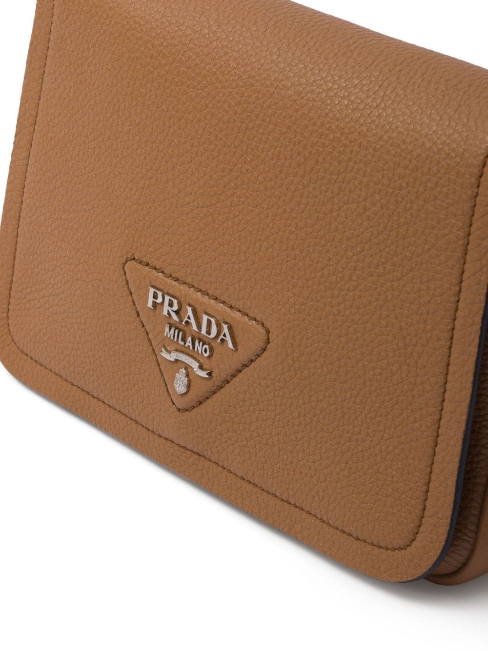 logo-plaque leather shoulder bag - 3