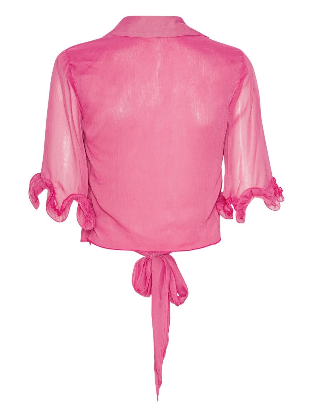 ruffled cropped blouse - 6