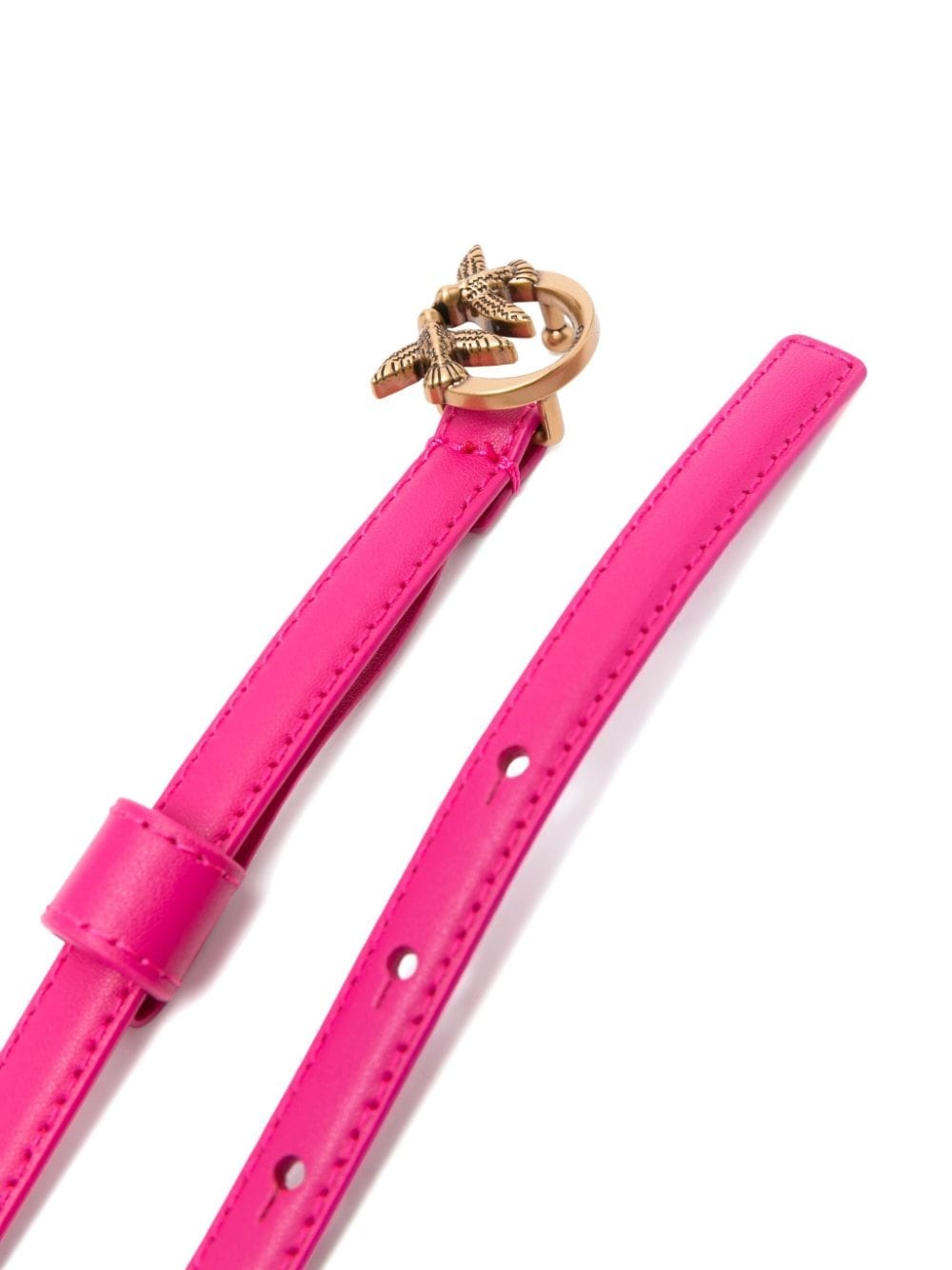 logo-plaque leather belt - 2