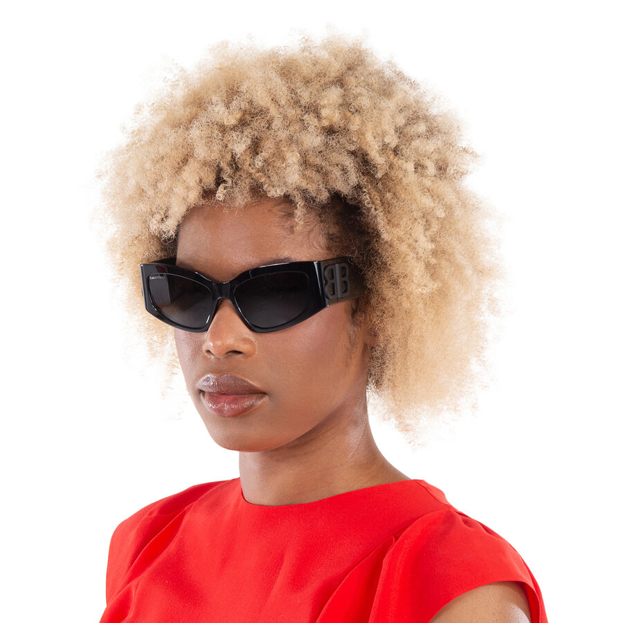 Balenciaga Grey Rectangular Ladies Sunglasses BB0321S 001 57 - 2