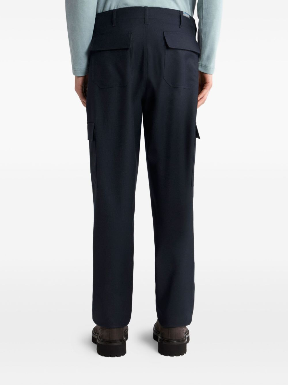 cargo-pocket wool regular trousers - 4