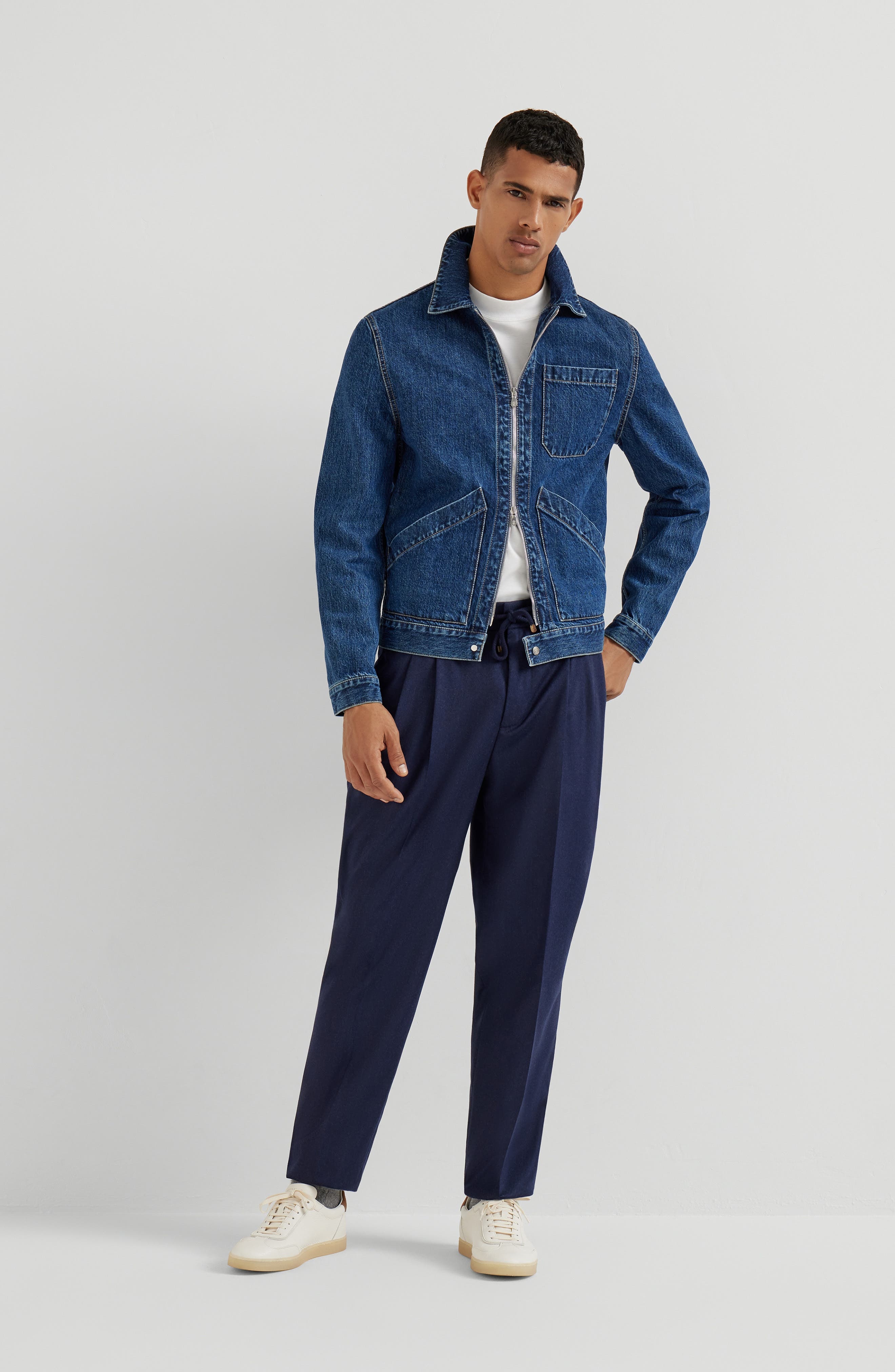 Brunello Cucinelli Virgin wool flannel trousers in Marine Blue at Nordstrom - 5