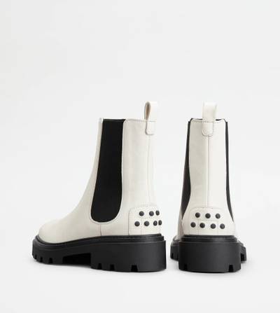 Tod's TOD'S CHELSEA BOOTS IN LEATHER - WHITE outlook