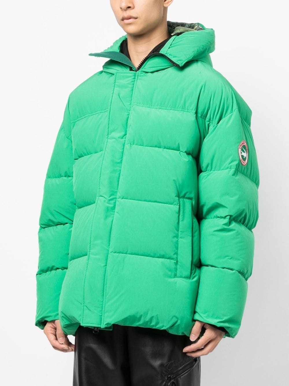 padded animal motif-hoodie jacket - 3