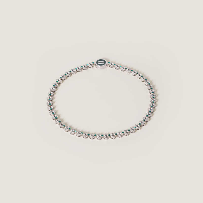 Metal necklace with crystals 1