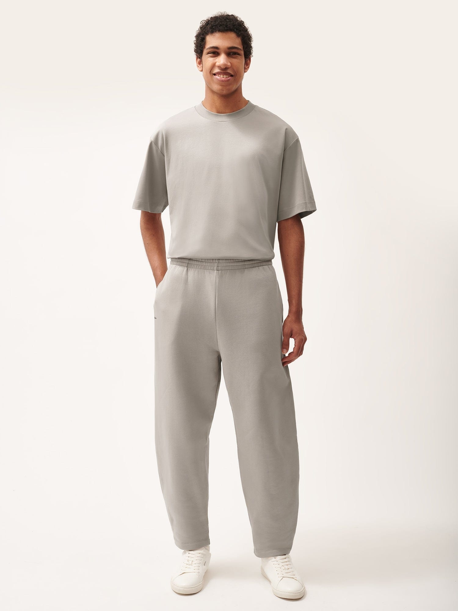 Mens DNA Barrel-Leg Track Pants - Stone - 2