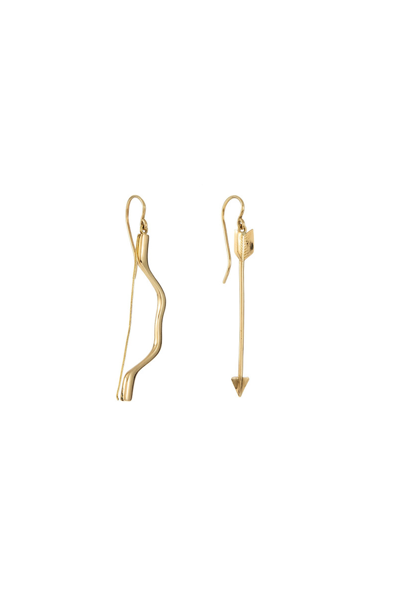 GABRIELA HEARST Bow and Arrows Earrings in 18K Yellow Gold outlook