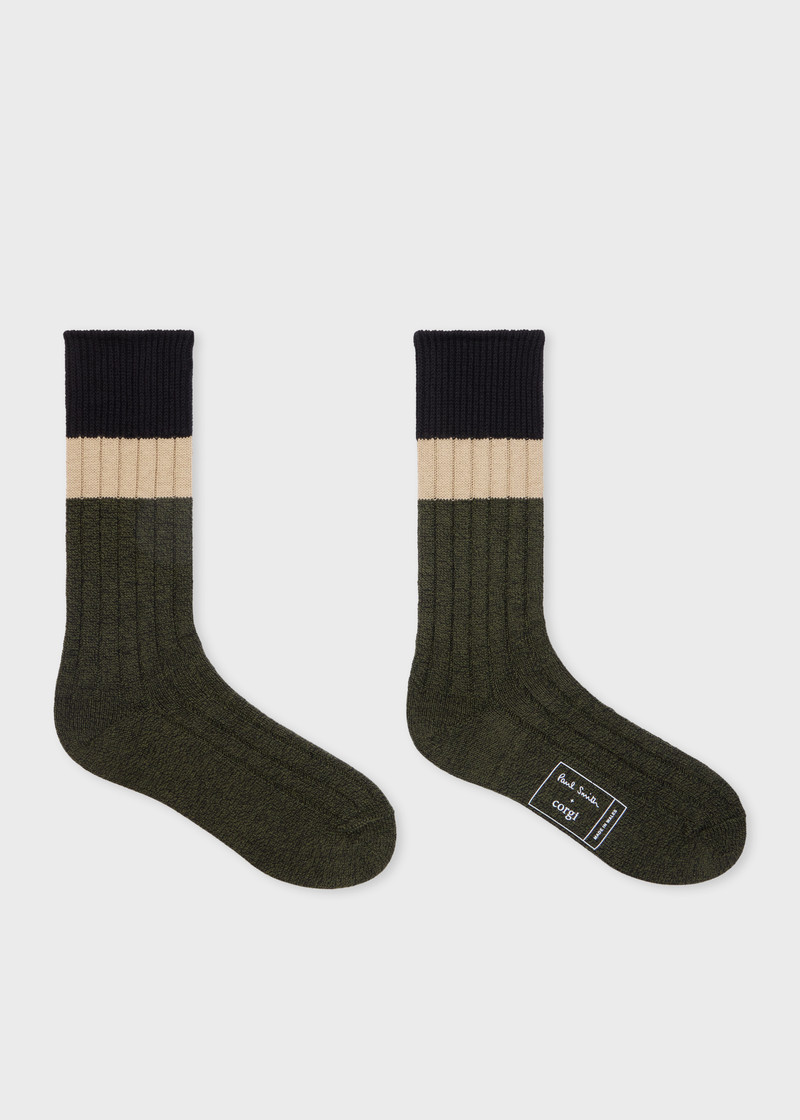 Paul Smith Black and Green Cotton Socks outlook