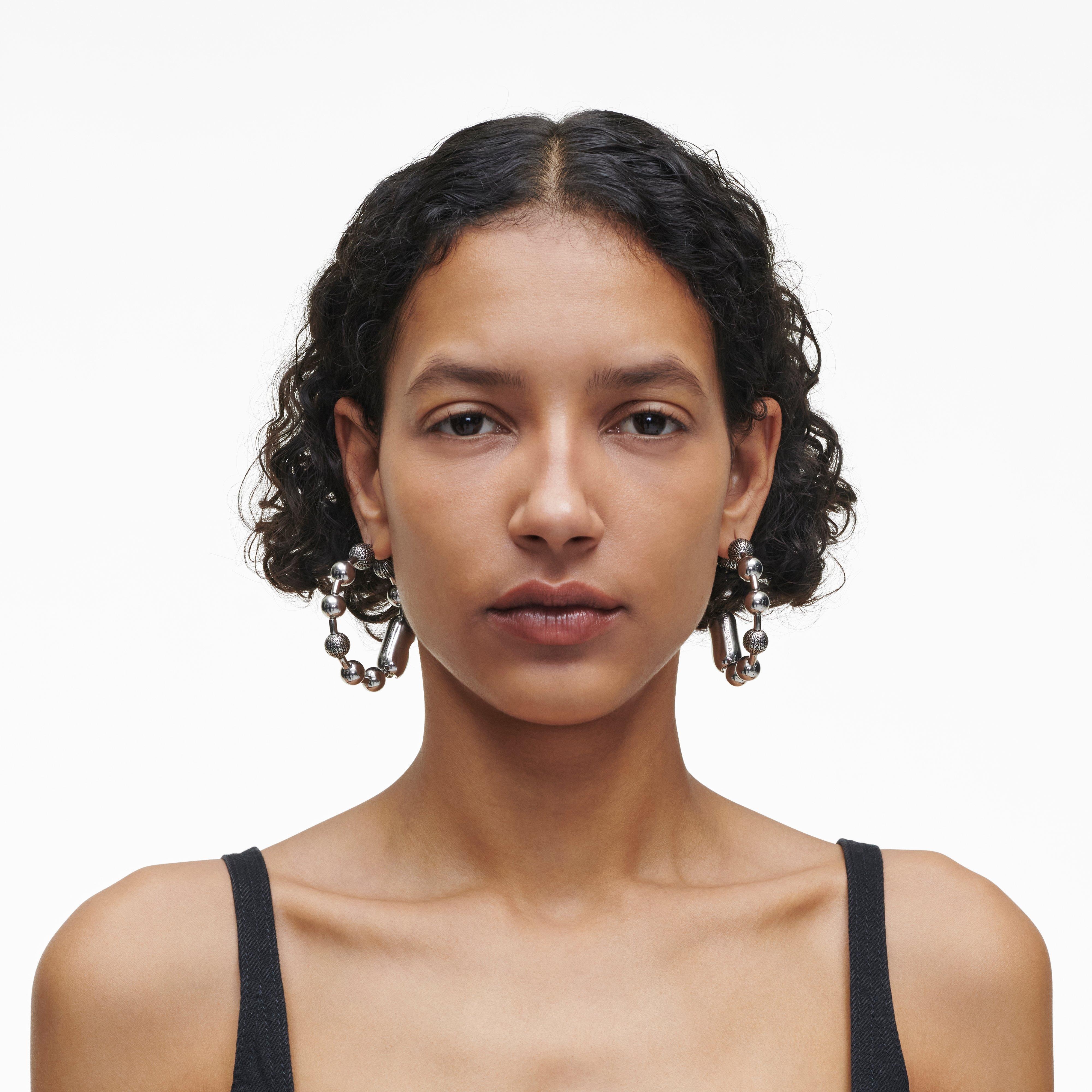 THE MONOGRAM BALL CHAIN HOOP - 5