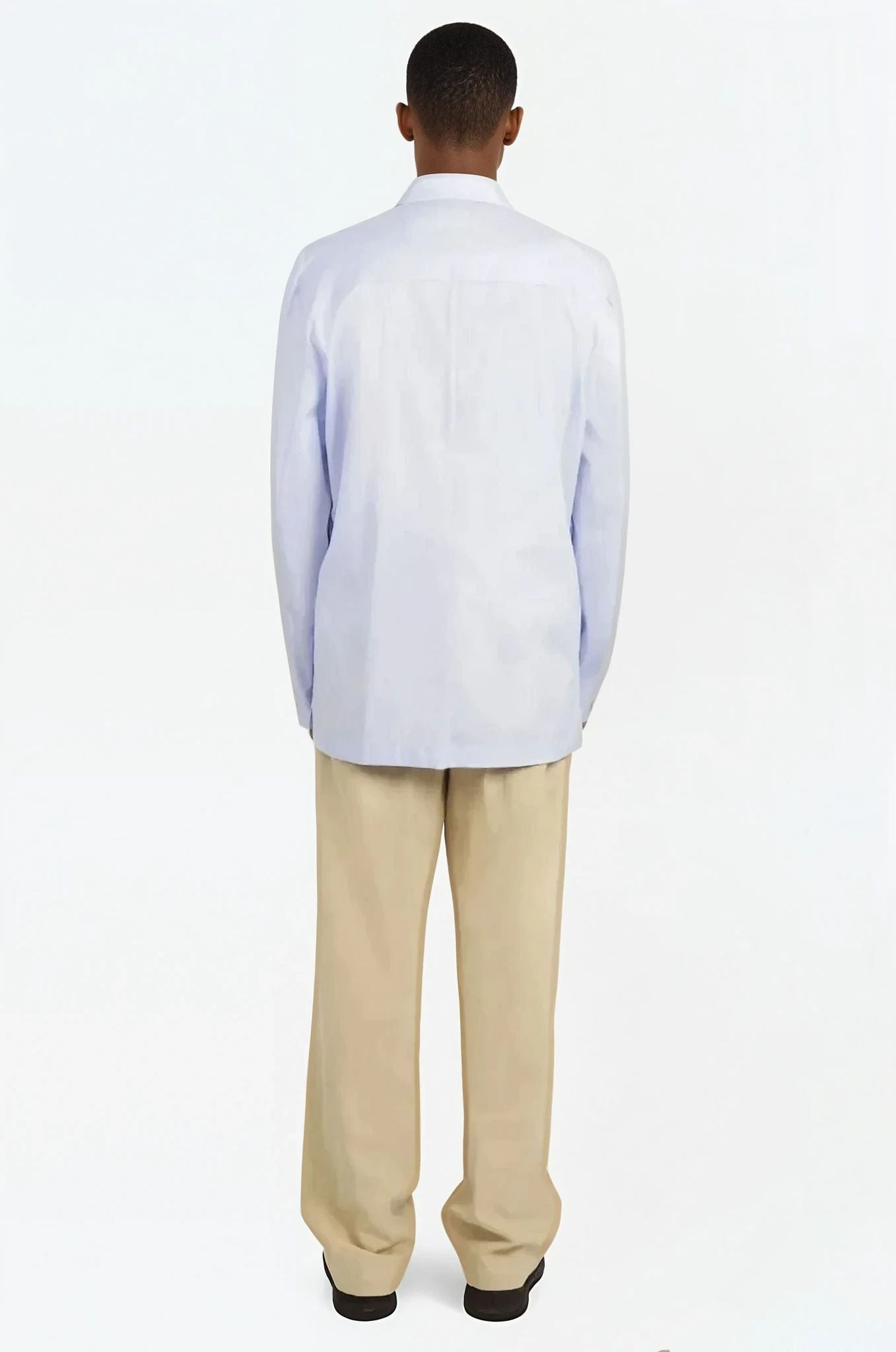 DOUBLE BREASTED RELAXED STYLE JACKET | LIGHT BLUE - 3