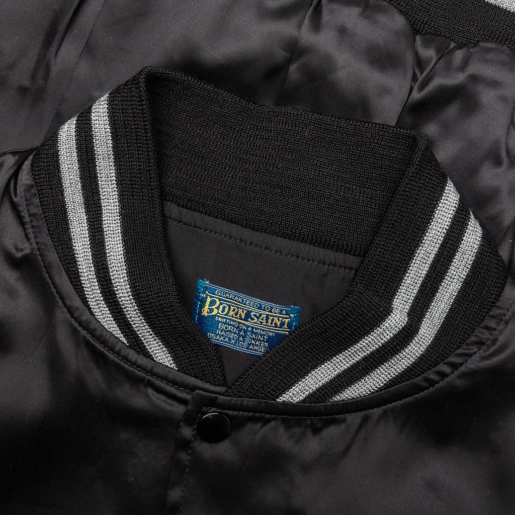 SAINT MICHAEL X BORN X RAISED SATIN JACKET - BLACK/GREY - 3