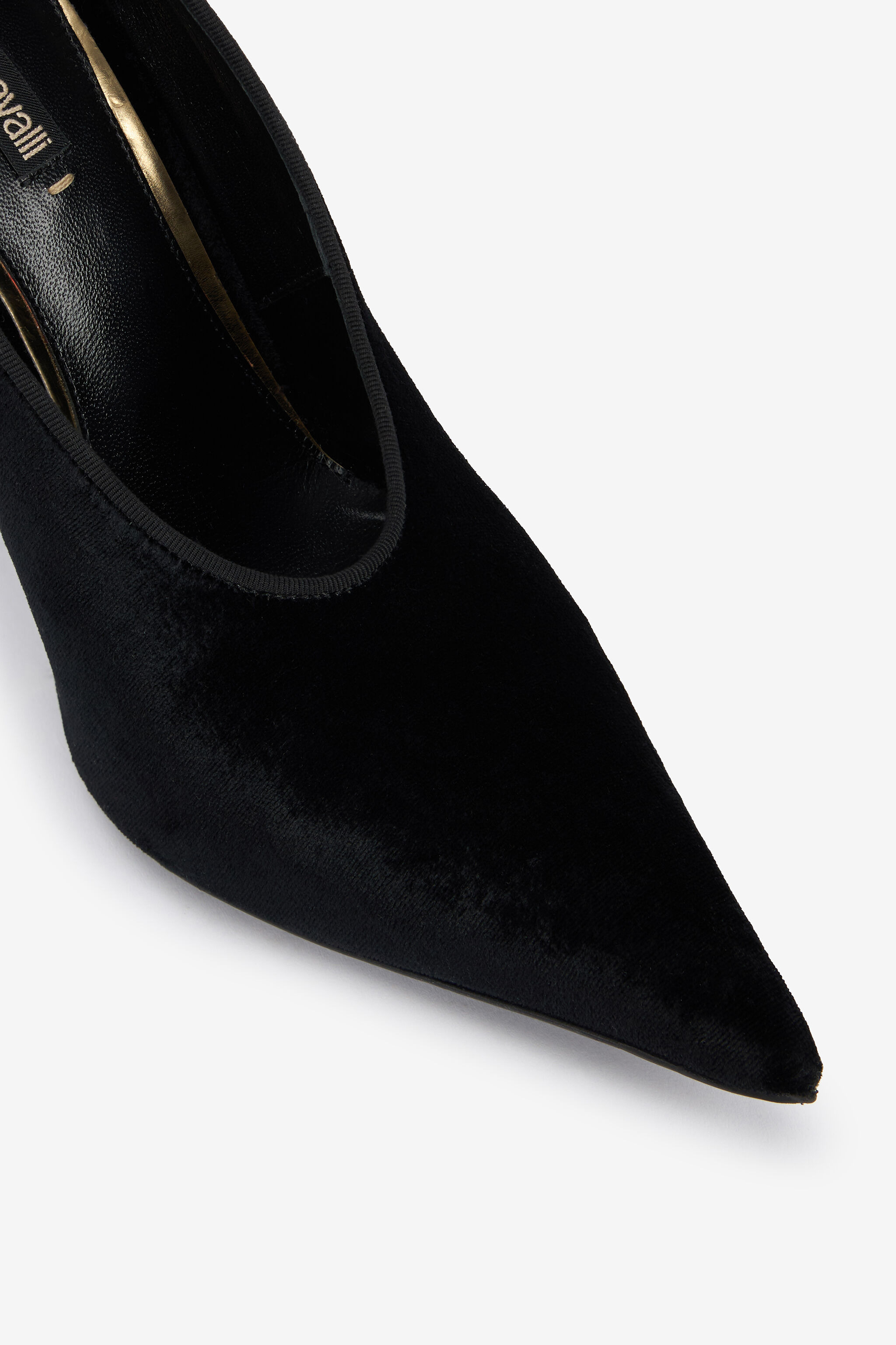Roberto Cavalli Velvet Stiletto Heels With Jewel Anklet - 4