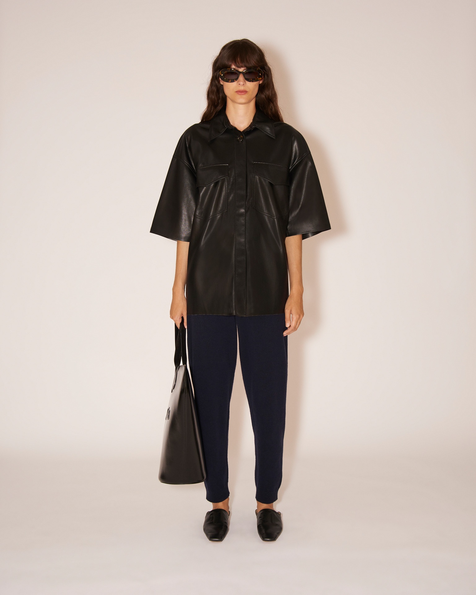ROQUE - Vegan leather shirt - Black - 2