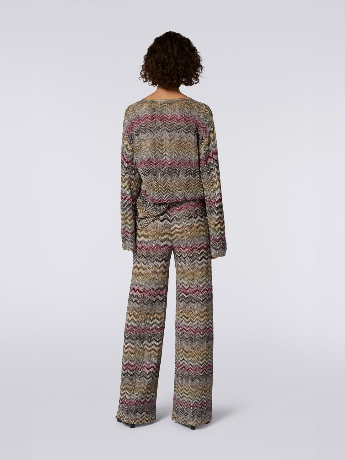 Multicoloured chevron straight trousers - 4