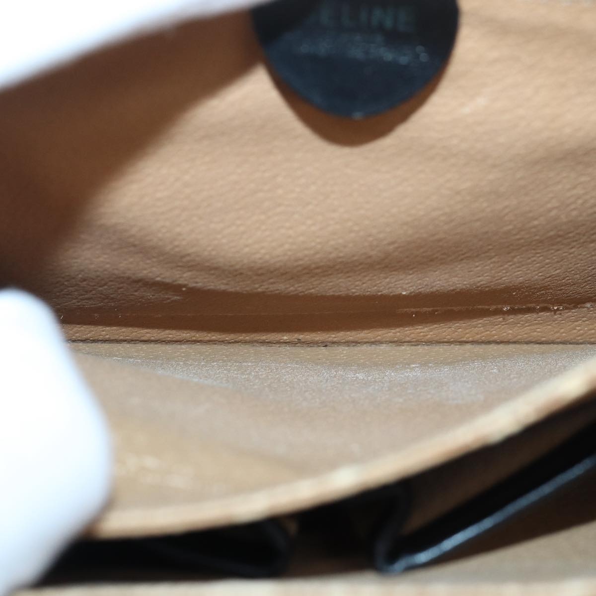 CELINE Circle Hand Bag Leather Black - 11