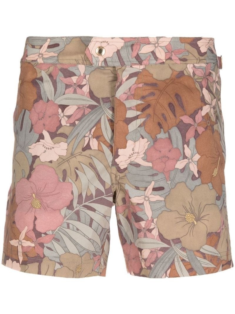 floral-print deck shorts - 1